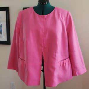 Linen Round neck Career Jacket